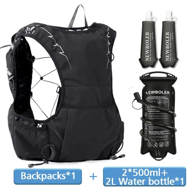 NEWBOLER 8L Outdoor Trail Running Backpack Ultralight Women Men Run Race Hydration Vest Marathon Bike Bag for Marathon Hiking