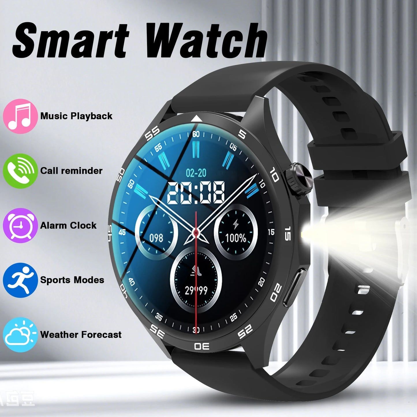 2026 New Smart Watch Men 1.52" HD IPS Screen Bluetooth Call Fitness Tracker Heart Rate Monitor Sports Smartwatch Gift