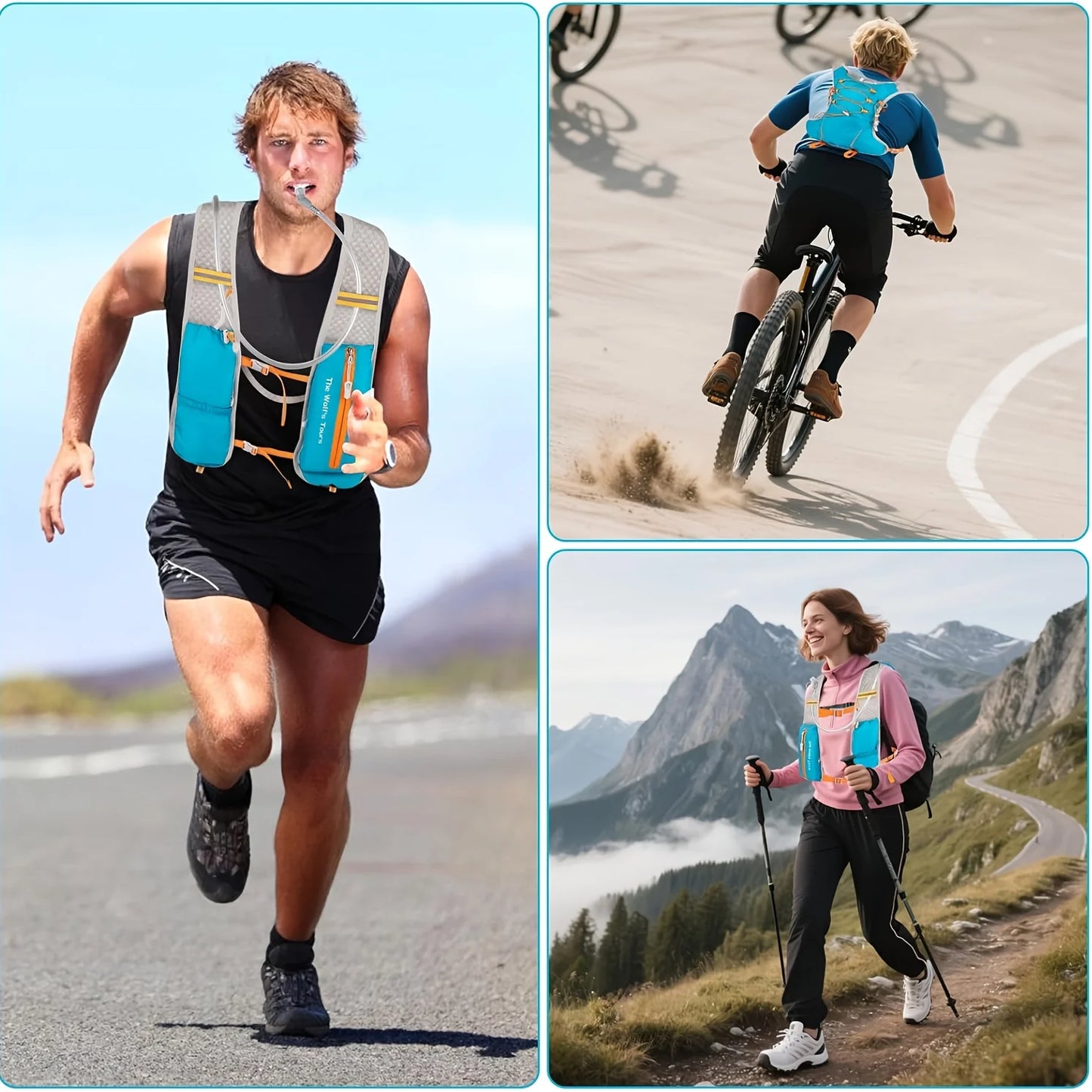 Hydration Vest Running Backpack for Men & Women, Water Pack for Hiking, Camping, Climbing & Cycling, Lightweight Daypack