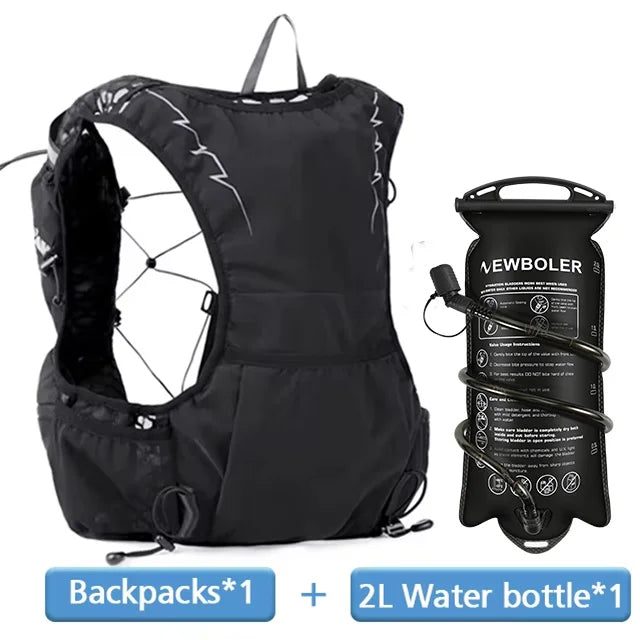 NEWBOLER 8L Outdoor Trail Running Backpack Ultralight Women Men Run Race Hydration Vest Marathon Bike Bag for Marathon Hiking