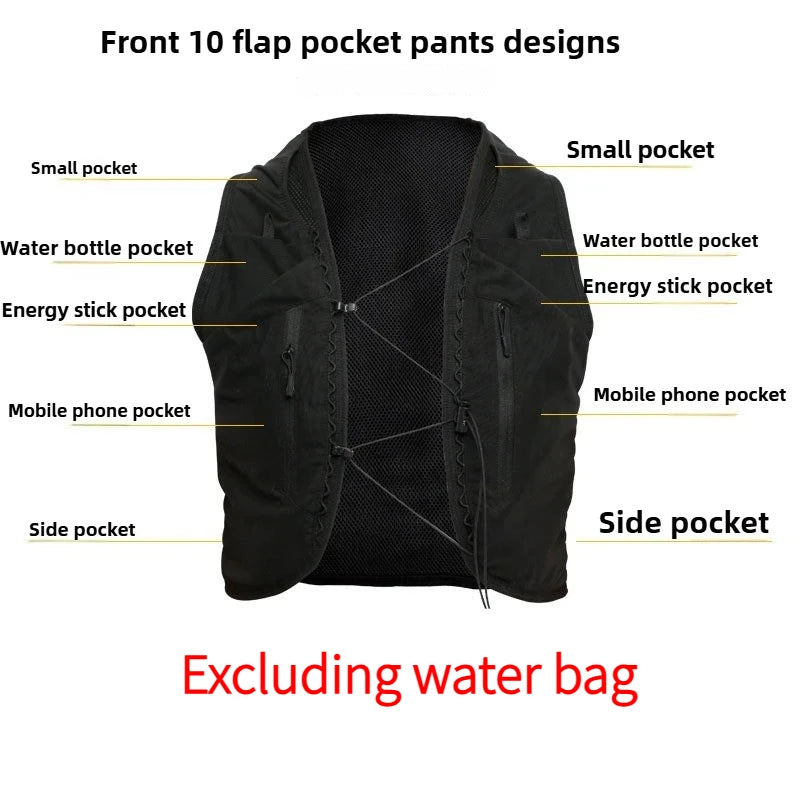 Outdoor Sports Trail Running Hydration Vest with Large Capacity Backpack Spring Summer Cycling Marathon Hydration Undershirt Bag
